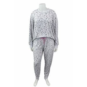 Cuddl Duds Women's Gray Polar Bears Long Sleeve Sweater Pajama Pants Set Size 3X